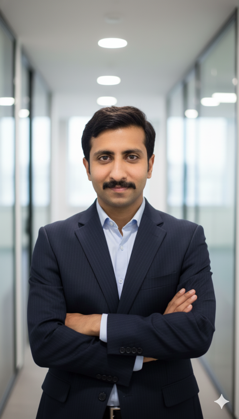 Professional SEO expert and content strategist in business suit