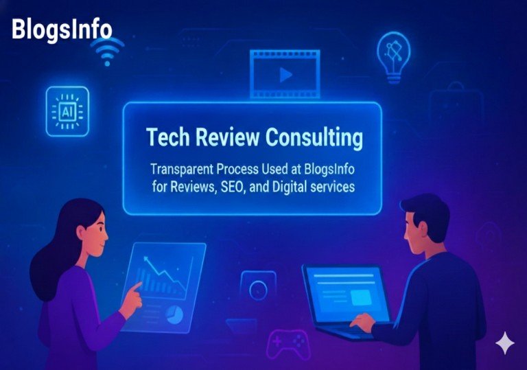 Tech review blog consulting showing strategy and content planning